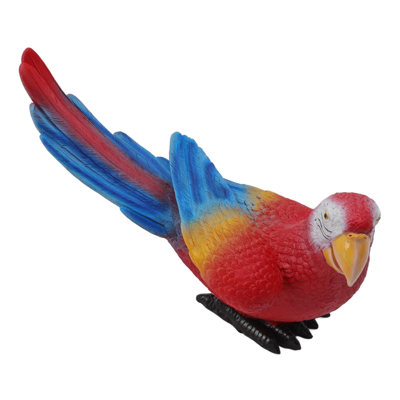 Parrot Sculpture Ornament Waterproof Lifelike Synthetic Resin Decorative Bird Statue for Garden Courtyard Balcony Red Macaw On The Left — image 6