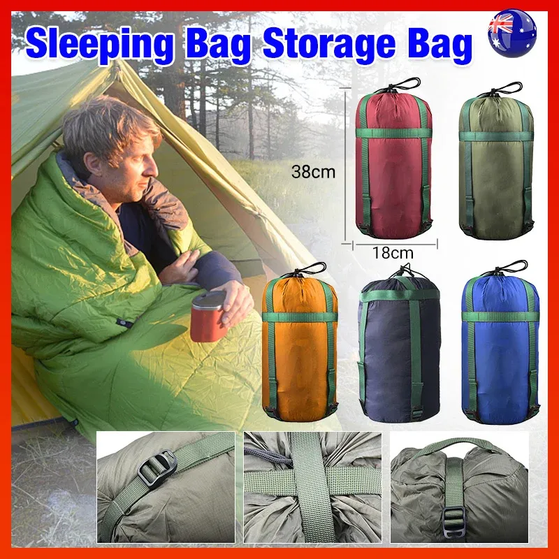 Camping Sleeping Bag Compression Sack Waterproof Outdoor Storage Bag - Lake Blue โ image 2