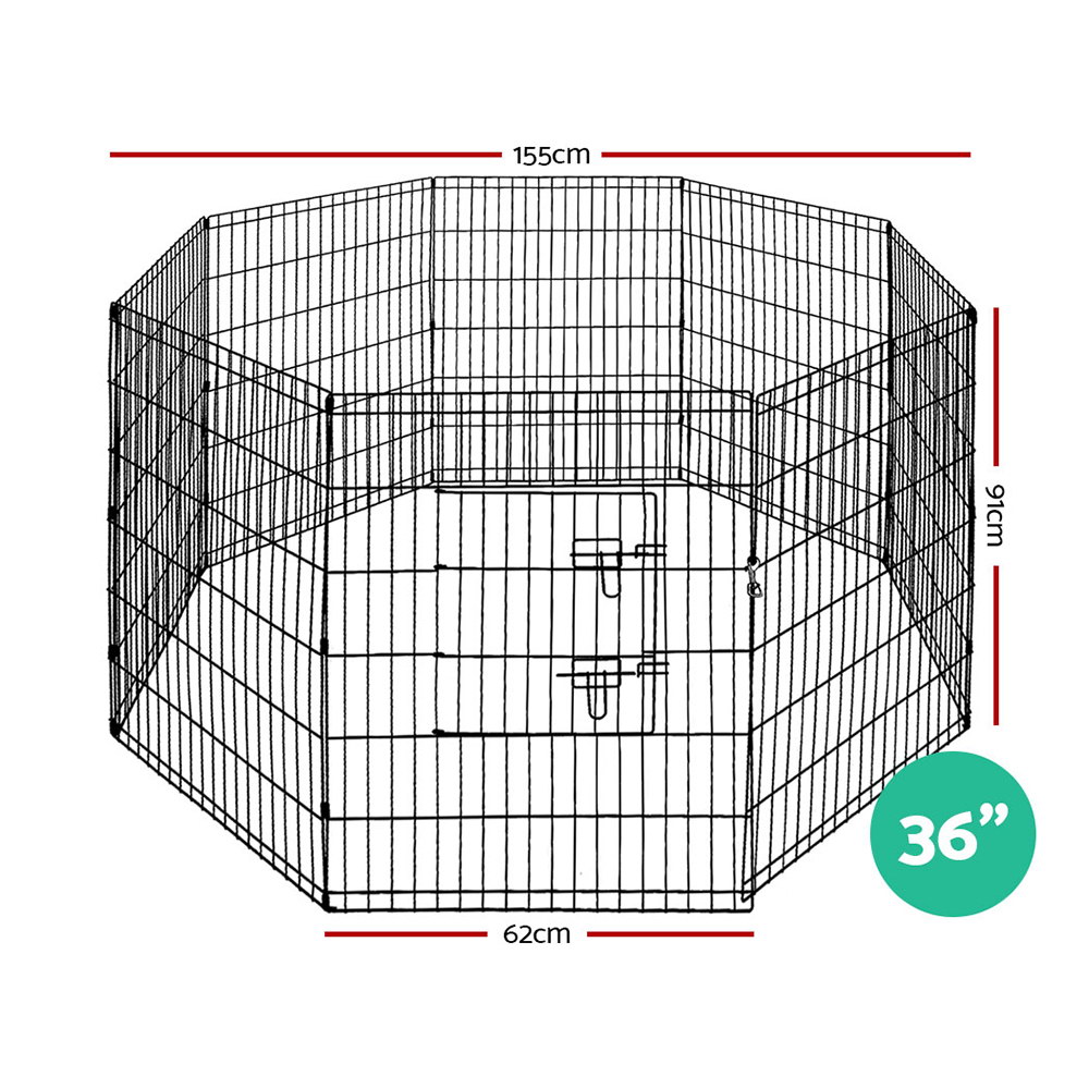 i.Pet 36" 8 Panel Dog Playpen Pet Fence Exercise Cage Enclosure Play Pen โ image 2