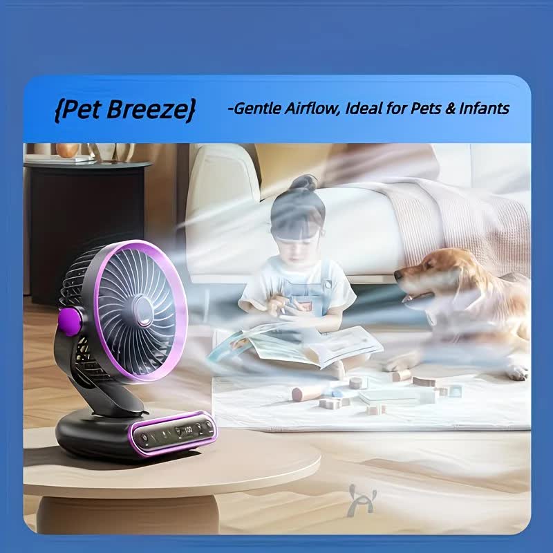 Grayish Purple AI Smart Circulating Fan: 4 Modes + Silent Airflow, Your All-Scenario Cooling Companion。 — image 2