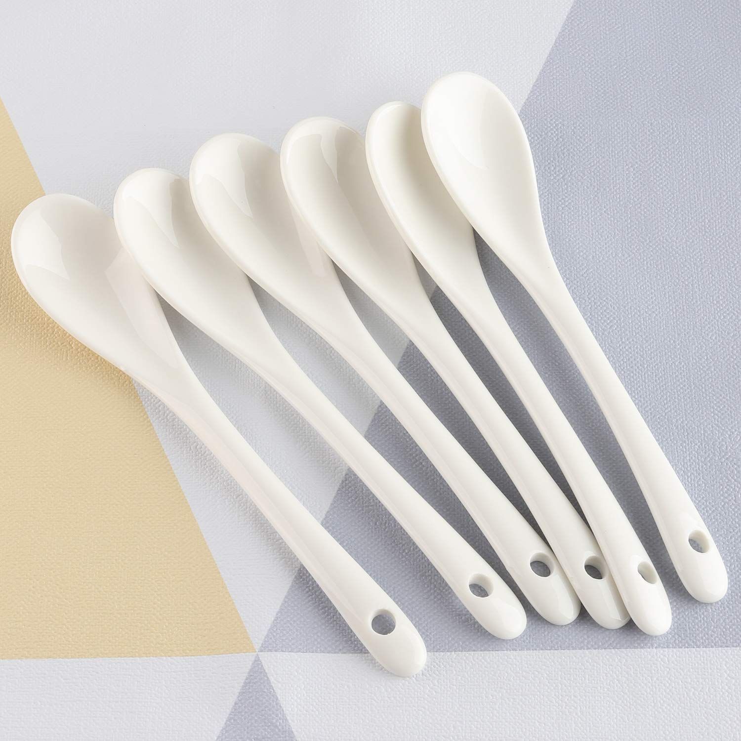 Porcelain Egg Spoons for Soft-Boiled Eggs Coffee Tea Desserts Ceramic Spoon Set of 12-White Dishwasher & Oven Safe โ image 5