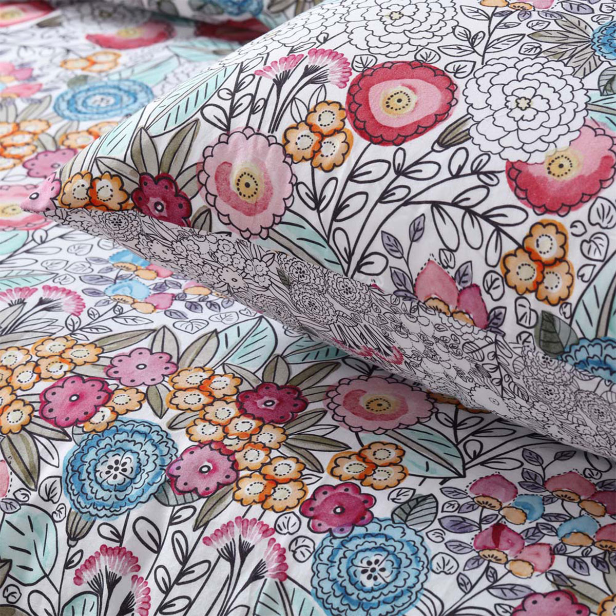 Accessorize Amara Washed Cotton Printed Reversible Quilt Cover Set Queen โ image 5
