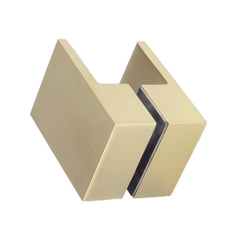 Brass Shower Door Square Double Pull Handle in Gold — image 3