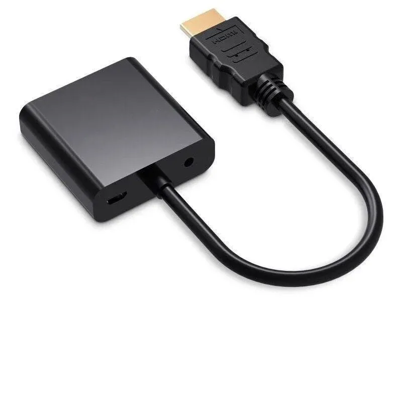 Jasoz 1080P Hdmi Male To Vga Female Video Adapter Cable Converter Chipset - Black