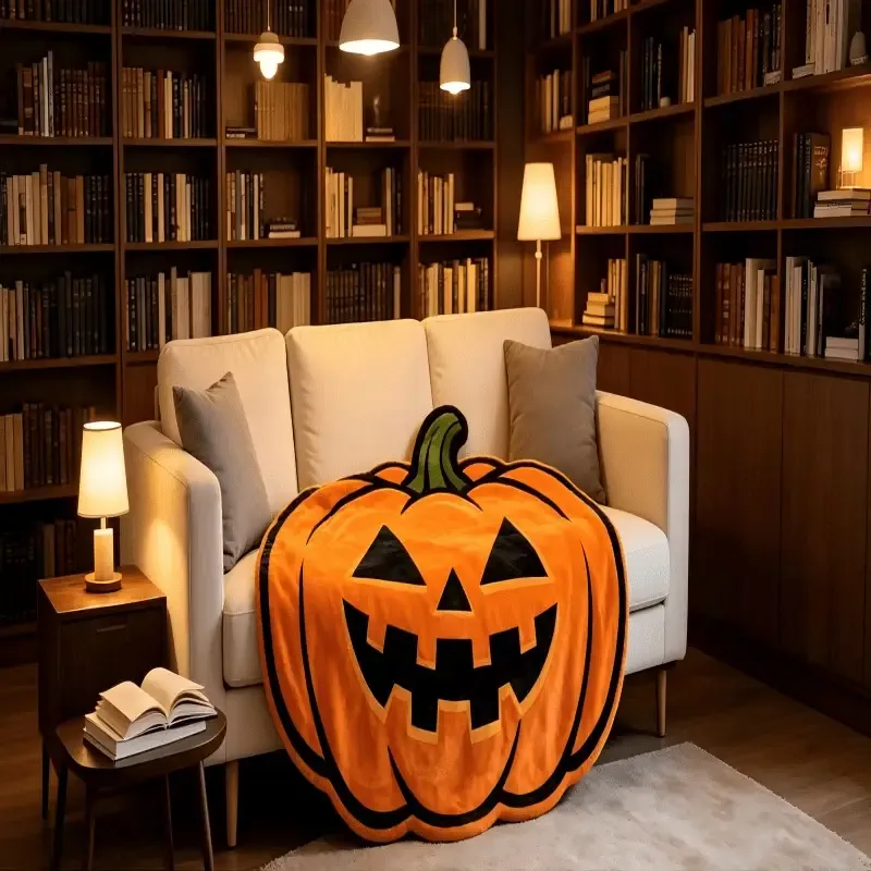 π Halloween Pumpkin-Shaped Flannel Throw Blanket, Soft & Warm, Must-Have Creative Home Decor! π/90*90cm(35.43*35.43in) β image 3