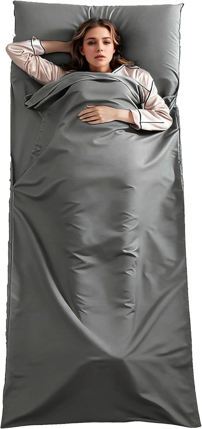 Sleeping Bag Liner Adult Sleep Sack Lightweight Portable Travel Sheets for Hotel Double Sleeping Bag Liners for Camping Backpacking Hotels