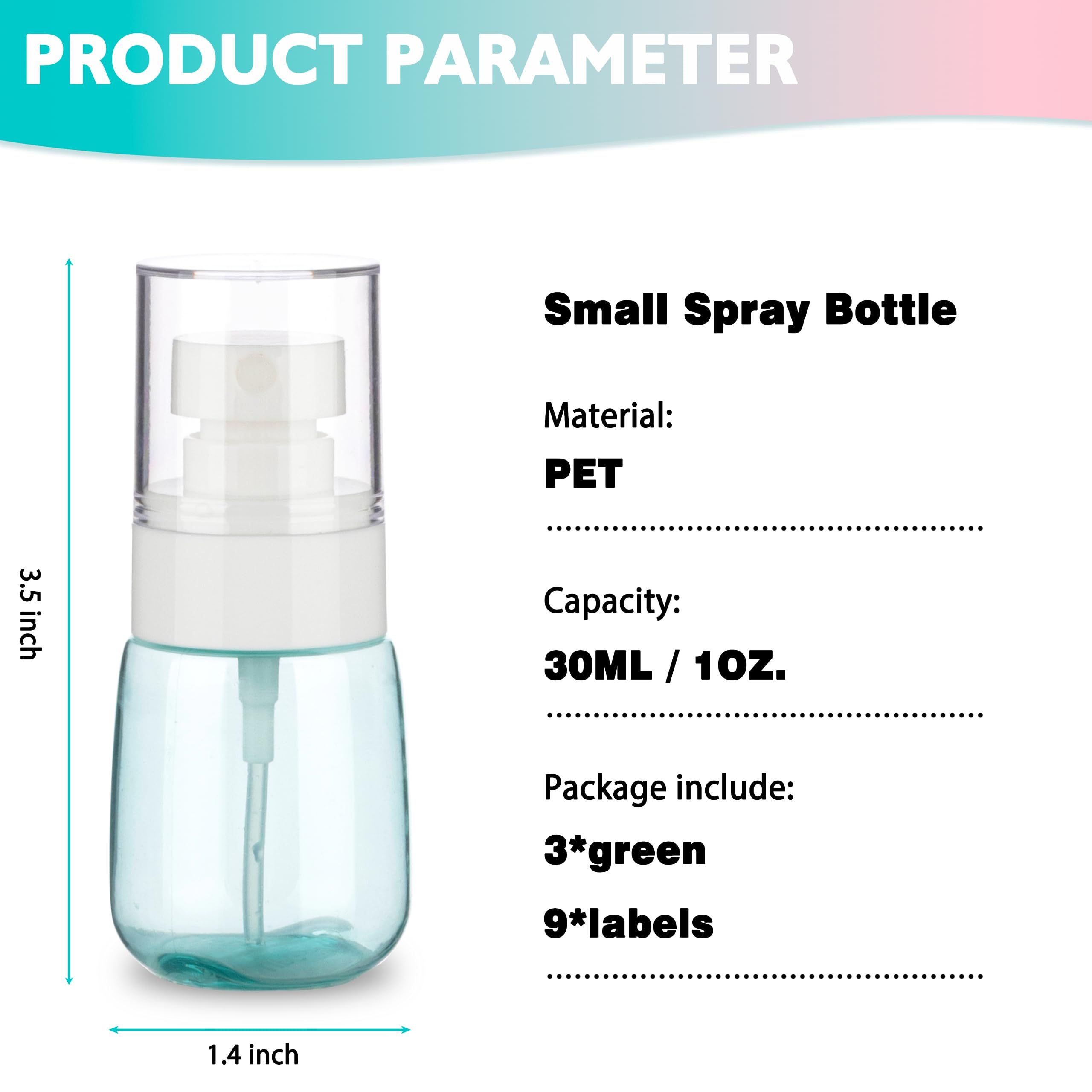 3 Pack 1oz/30ml Small Spray Bottle, Plastic Mini Spray Bottles, Travel Spray Bottle with Fine Mist, Tiny Spray Bottles — image 5