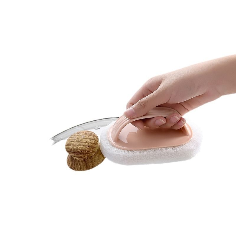 Kitchen Sponge Cleaning Sponge with Plastic Handle, All Purpose Brush Scrubber for Dishes, Non-Stick Pans, Bathroom- 2 Colors — image 4
