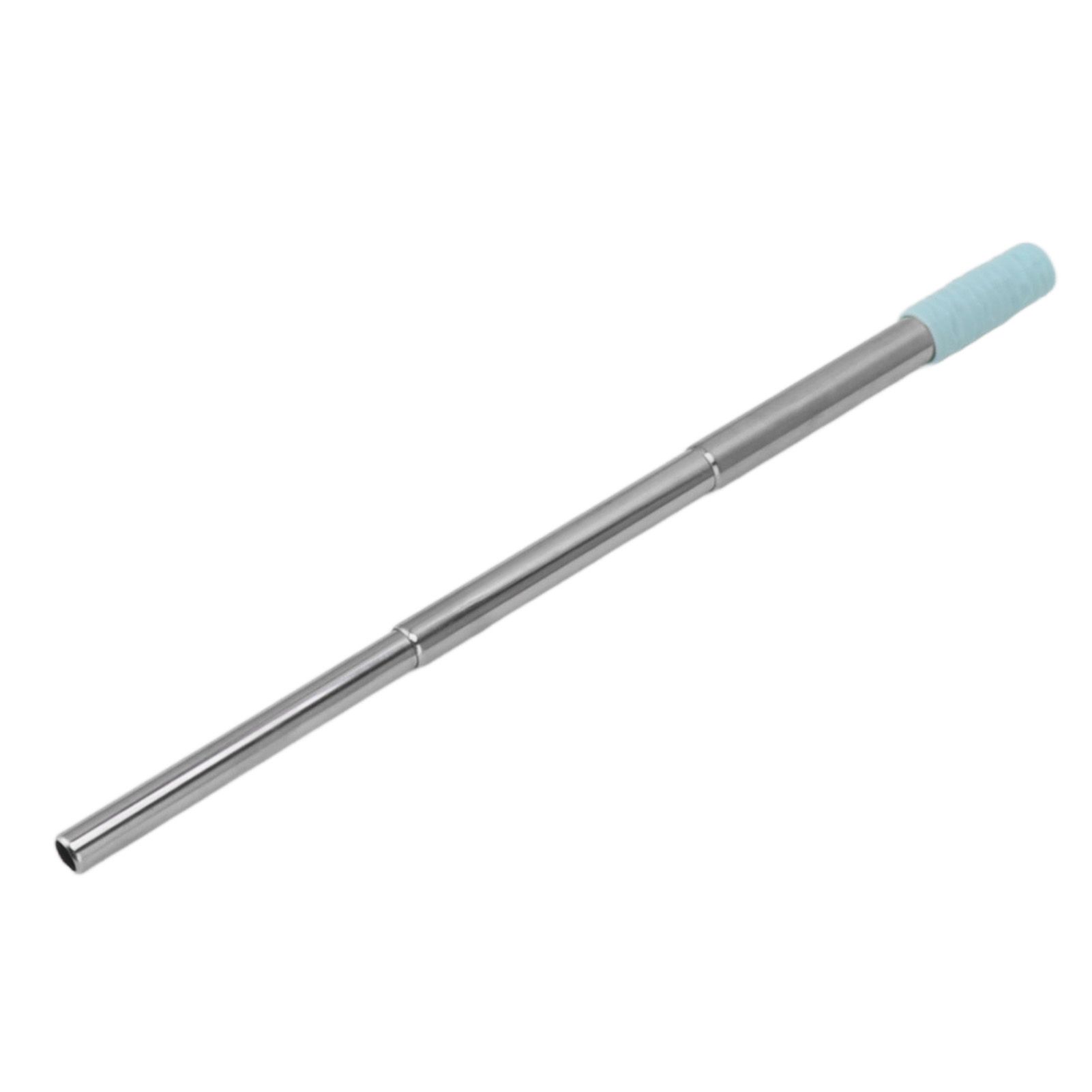 Collapsible Stainless Steel Drinking Straw Reusable Metal Straw with Cleaning Brush for Travel Work Blue โ image 2