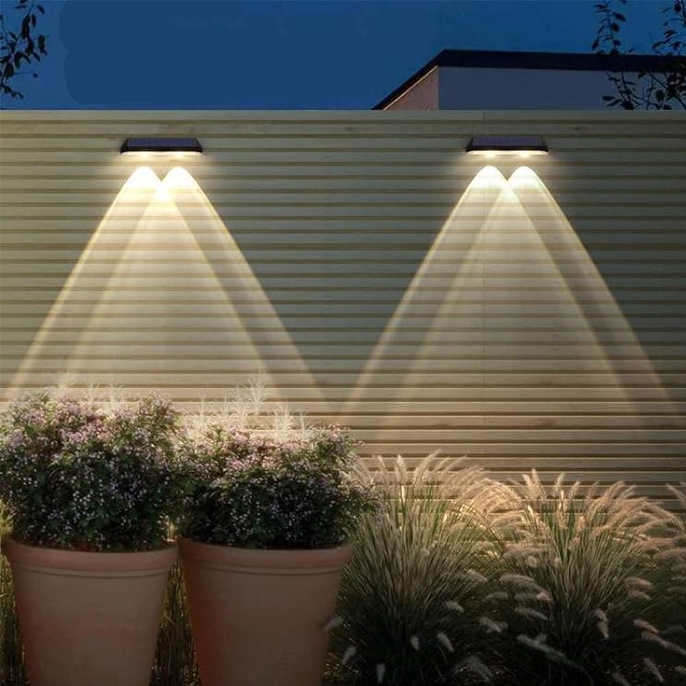 2Pcs Solar Fence Wall Lights Outdoor Deck Lights Step Light Garden Decor — image 5