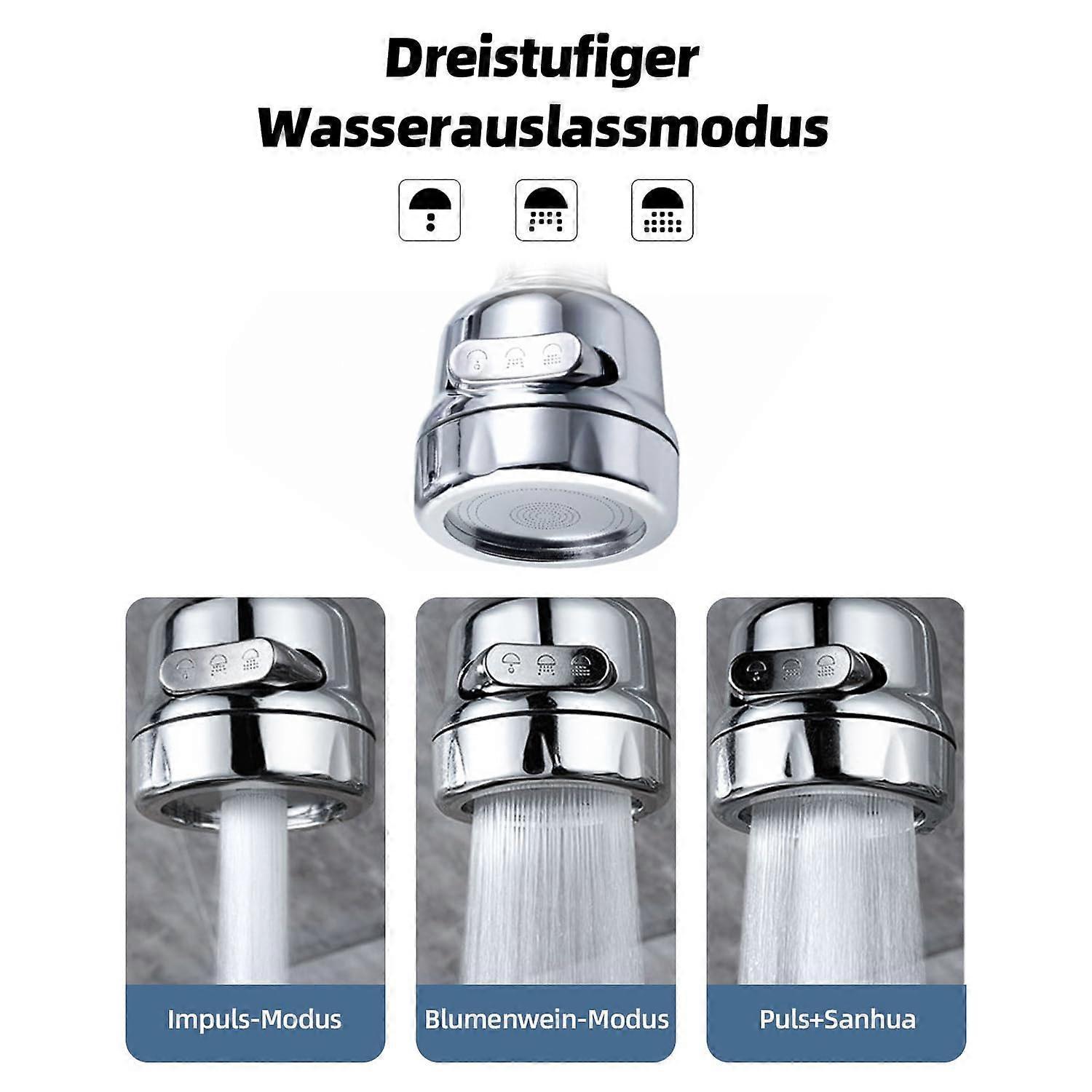 Rotatable Tap Water Filter with 4 Cotton Cartridges, 3 Mode Faucet Filter — image 3