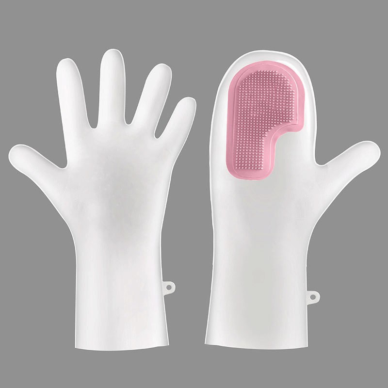 3 Pairs of Purple Brush Gloves Integrated Brush Glove โ Multifunctional Cleaning Glove for Kitchen, Dishwashing & Household Tasks