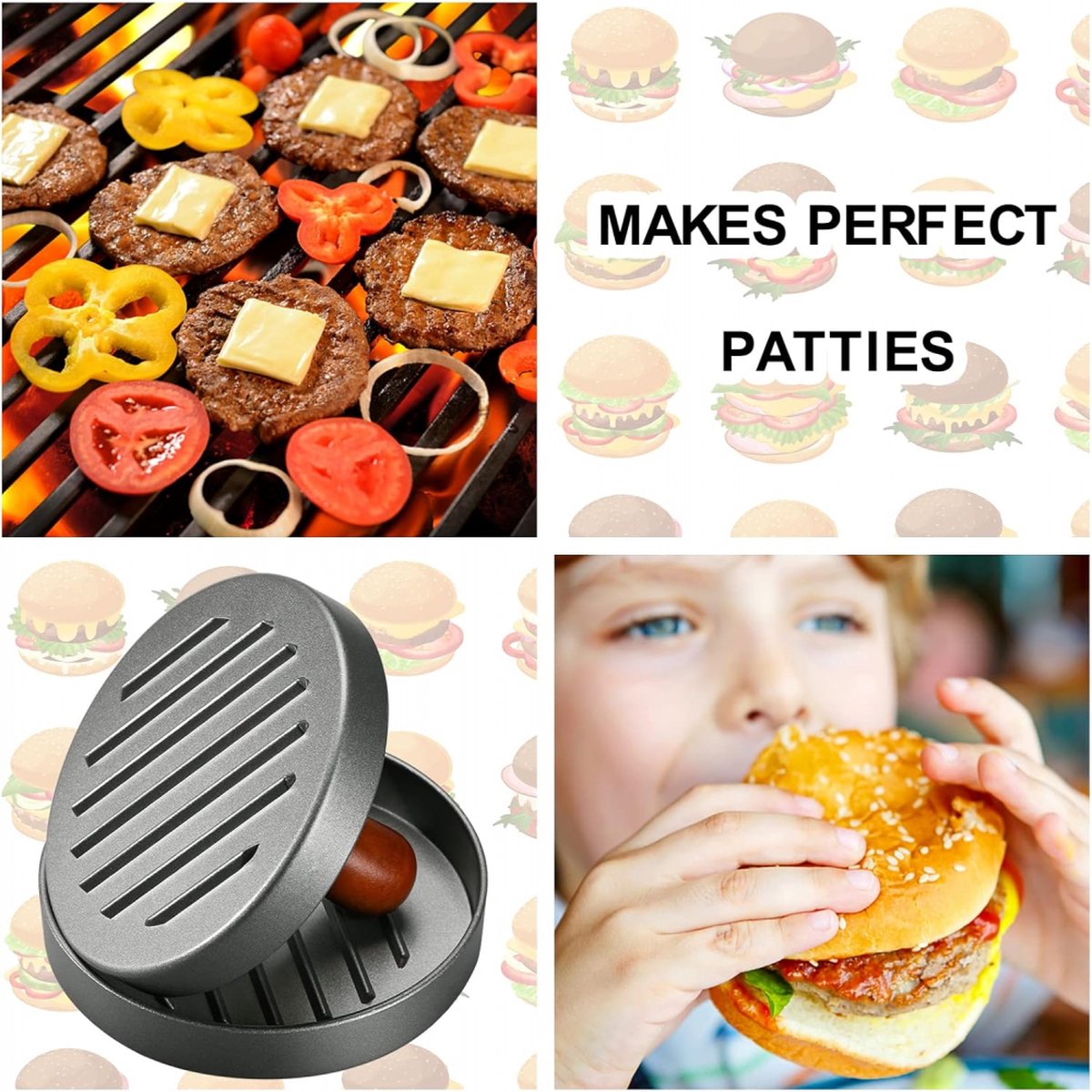 Hamburger Press - Stainless Steel - Hamburger Maker - Burger Press - Hamburger Presses - Hamburger Shaper - Burger Meat Press - Includes 100 Sheets of Wax — image 4