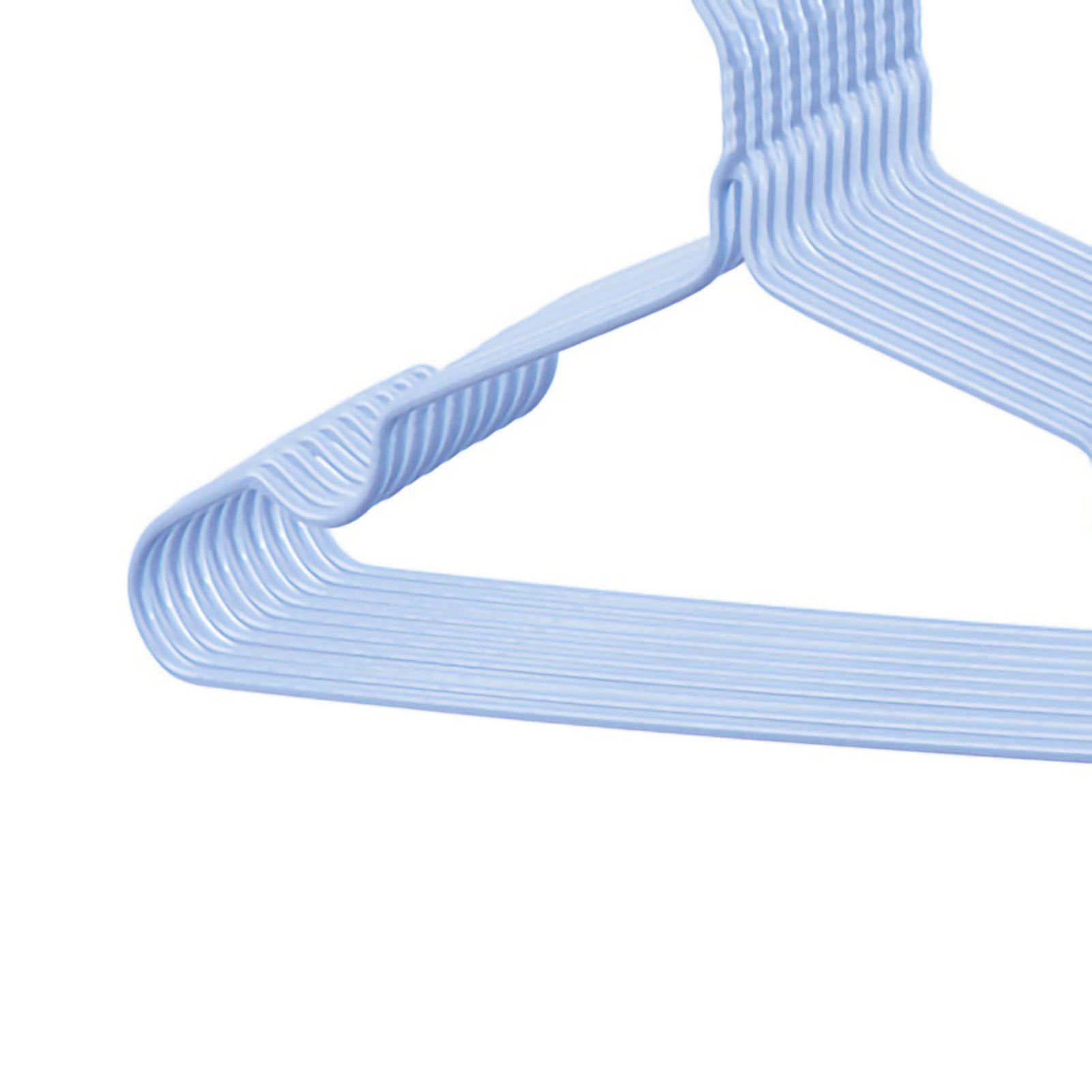 10Pcs Seamless Clothes Hanger Wet Dry Use Anti Deformation Anti Slip Colored Clothes Hangers for Home Dorm Nordic Blue 30cm — image 2