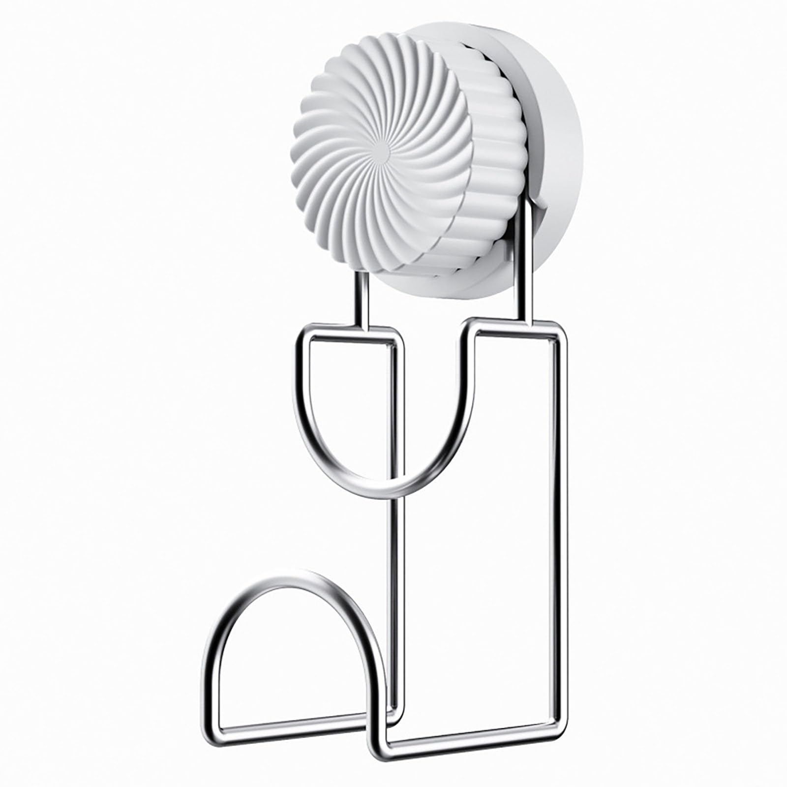 1 Piece Suction Cup Bathroom Hook with Holder for Towels, Sponges and Small Accessories, No-Drill Wall Storage for Kitchens, White