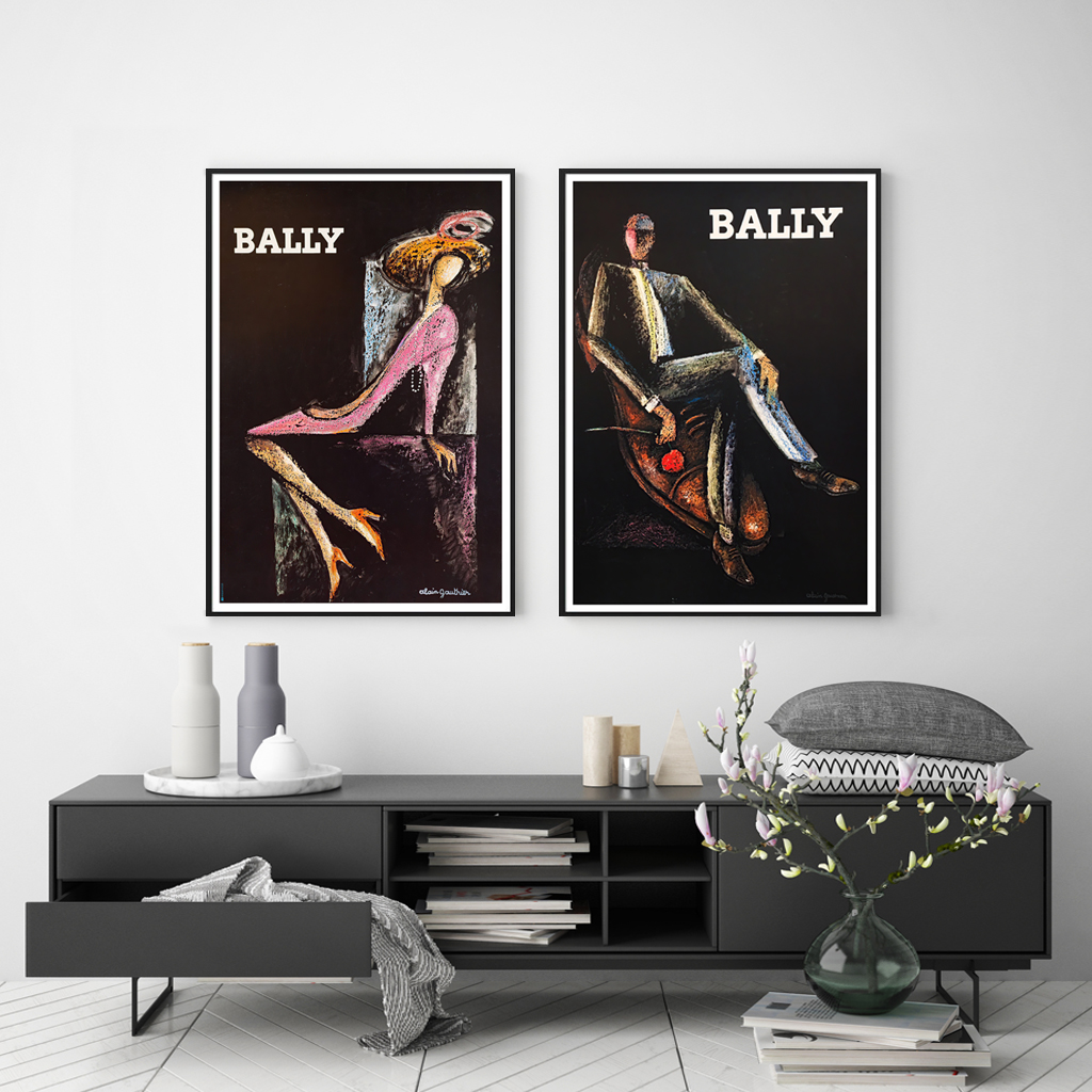 Wall Art 50cmx70cm Bally Man & Woman 2 Sets Black Frame Canvas โ image 2