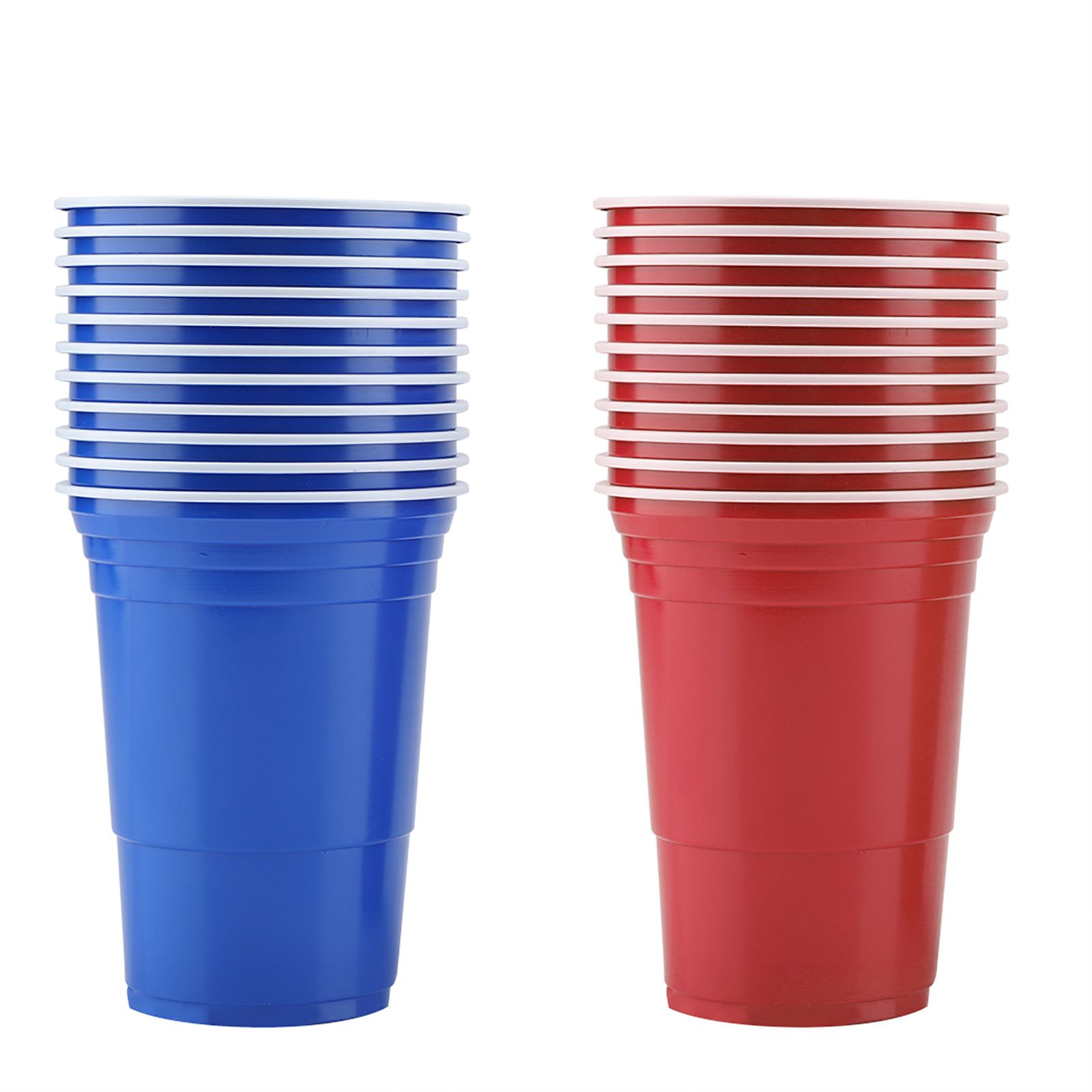 Beer Pong Set Beer Pong Drinking Game Set Beer Pong Cups22 Cups 4 PingPong Balls Red Blue — image 4