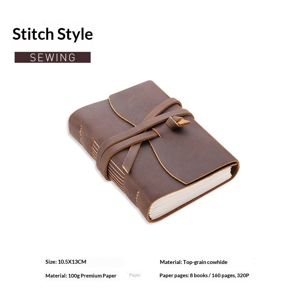 Brown Notebook Journal - Leather Journals for Writing Small Size Diary 10.5*13cm, Notepad For Women and Man, Gifts,Work,Travel — image 3
