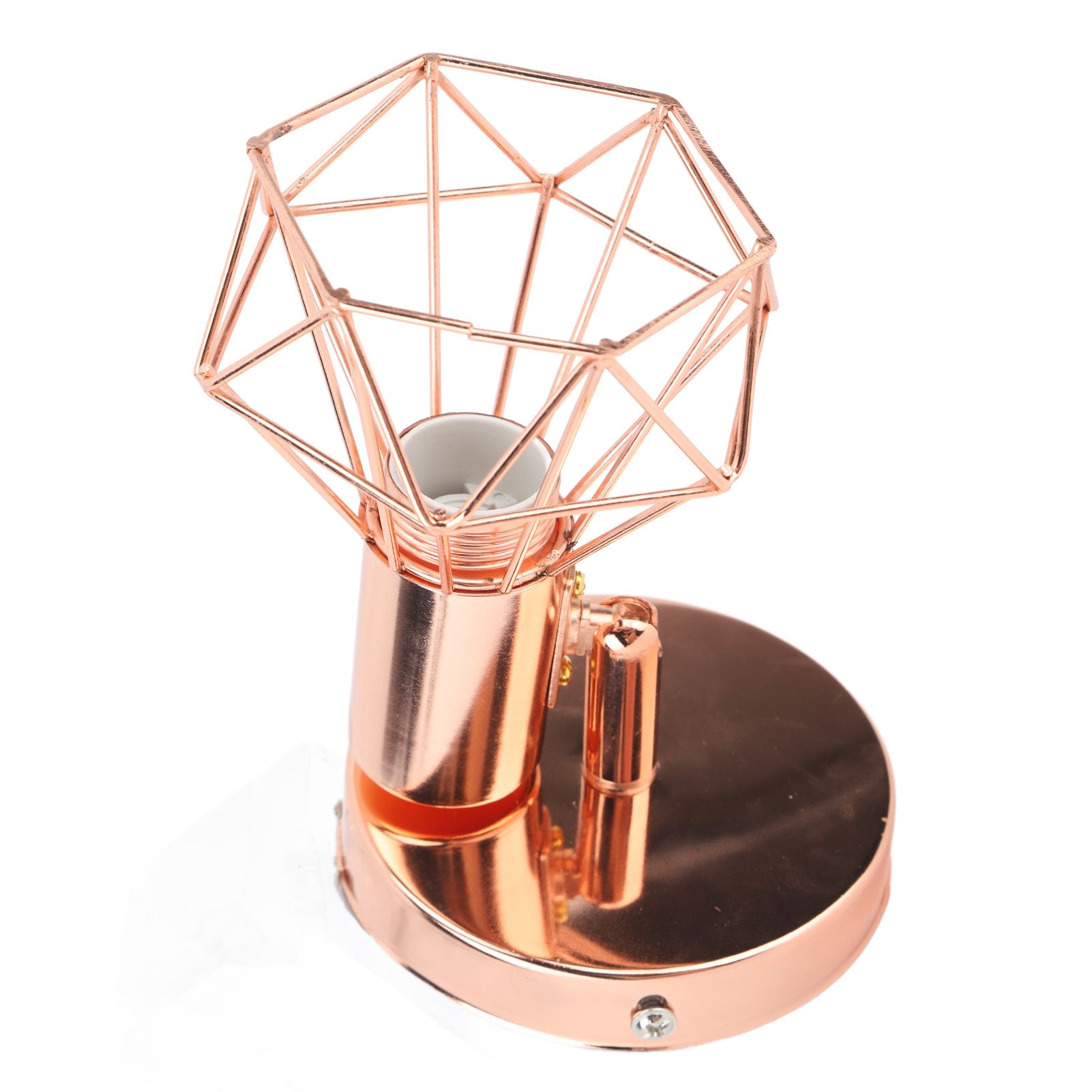 Swing Arm Wall Lamp 350 Degree Rotary Cage Shade Iron E14 Wall Lamp Holder for Rose Gold 85‑265V — image 6