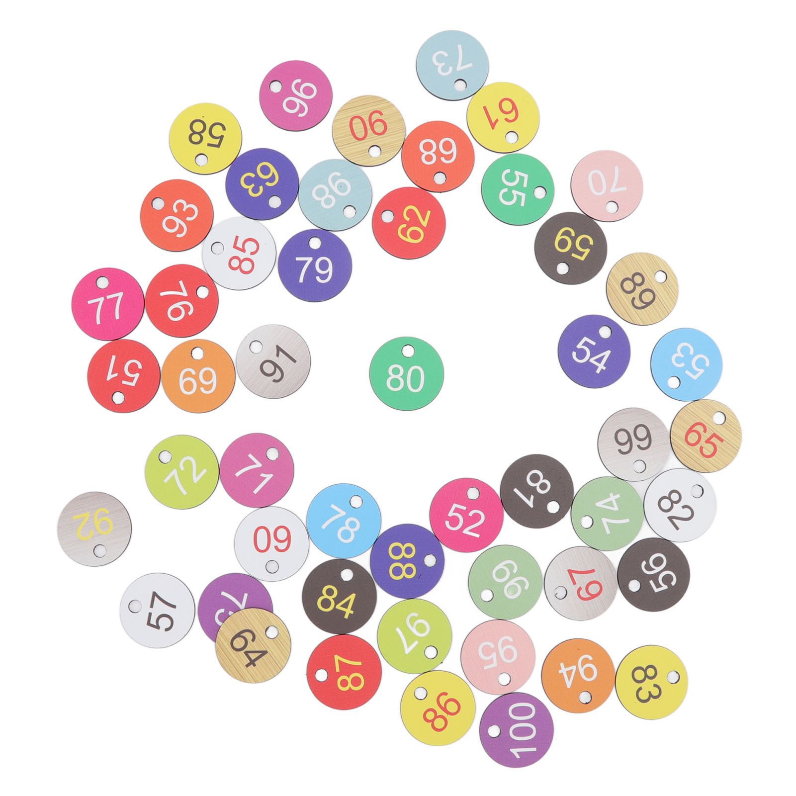 50Pcs Round Plastic Number Tags Plastic Number Labels for Beekeeping Livestock Farming 51-100 — image 5