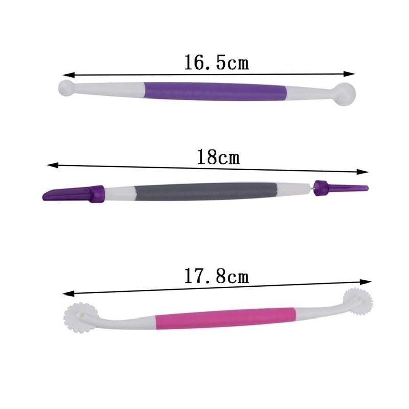 3-Piece Fondant and Gum Paste Tool Set - It Includes a Standard Ball Tool, Quilting/Stitching Tool and Cutting Blade/Pick Tool — image 3