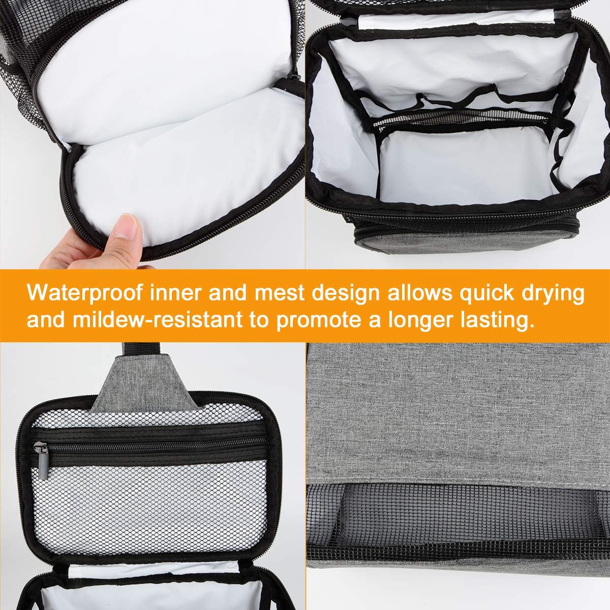 Mesh Shower Caddy Tote Bag, Portable Toiletry Bag Bath Organizer for College Dorms, Gym, Camp, Women and Men — image 4