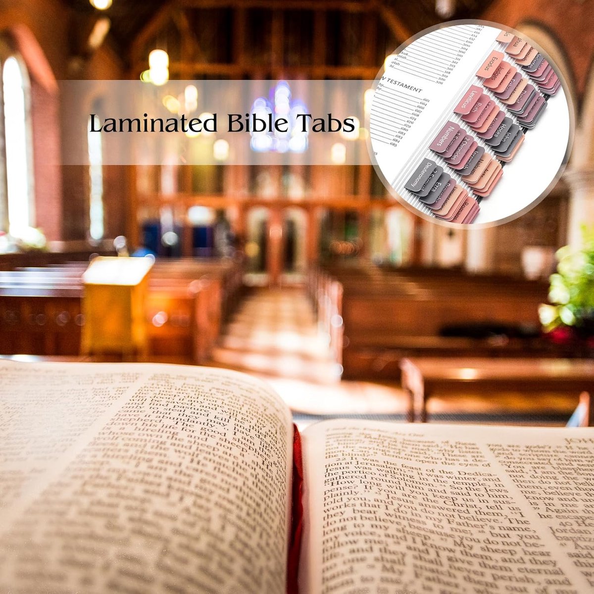 Bible Tab Stickers Self-Adhesive - Tabs Paper - Accessories - Bible Study - English Version - Easy to Read and Use Bible Journaling - Pink-Gray - 75 Laminated โ image 6