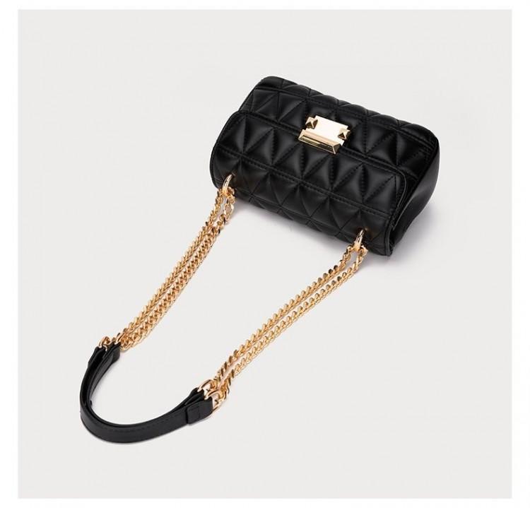 Quilted Chain Crossbody Bag for Women Classic Black Shoulder Underarm Bag Elegant Designer Style Luxury Texture Versatile Daily Handbag โ image 3