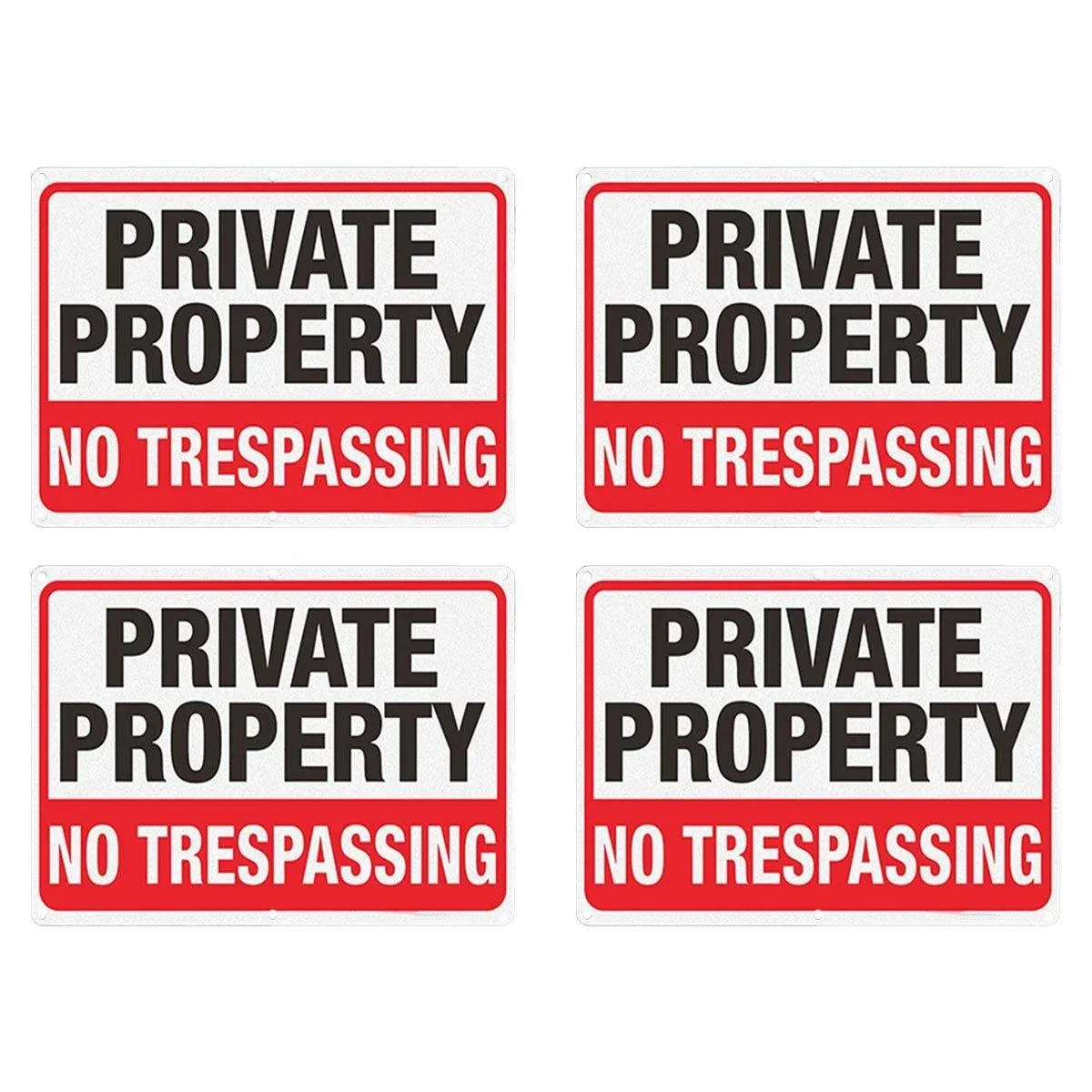 4PCS Reflective Surveillance Warning Signs Metal Security Camera Notice Durable — image 2