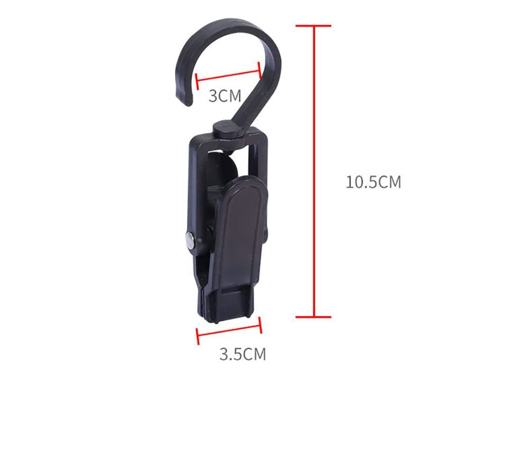 10 Pcs Plastic Portable Swivel Hook Multi Functional Clips Rotating Hanging Laundry Hook Curtain Clips Black β image 3