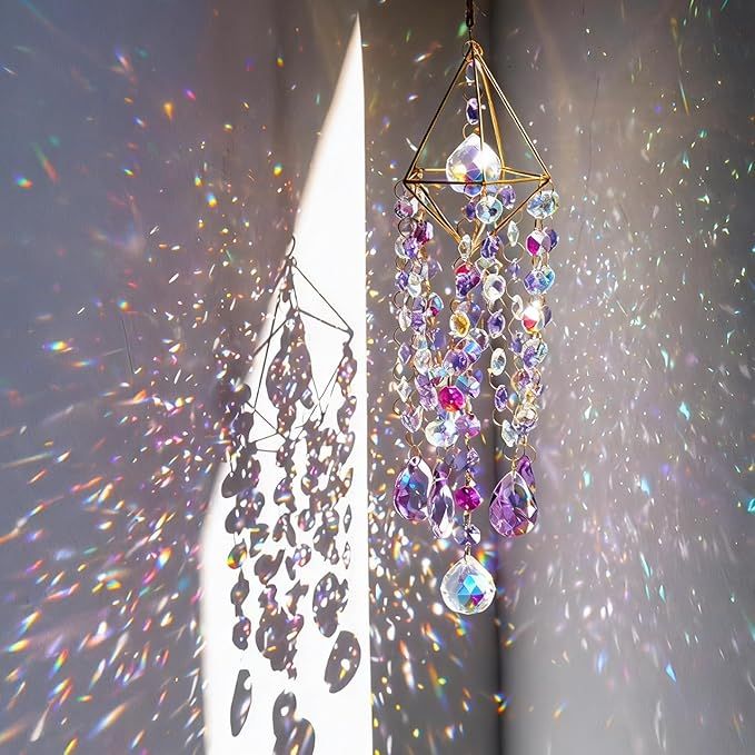 Rainbow Manufacturing for Window Hanging, Rainbow Maker Indoor Window Glass Wind Chimes Home Garden Decor, Purple — image 4