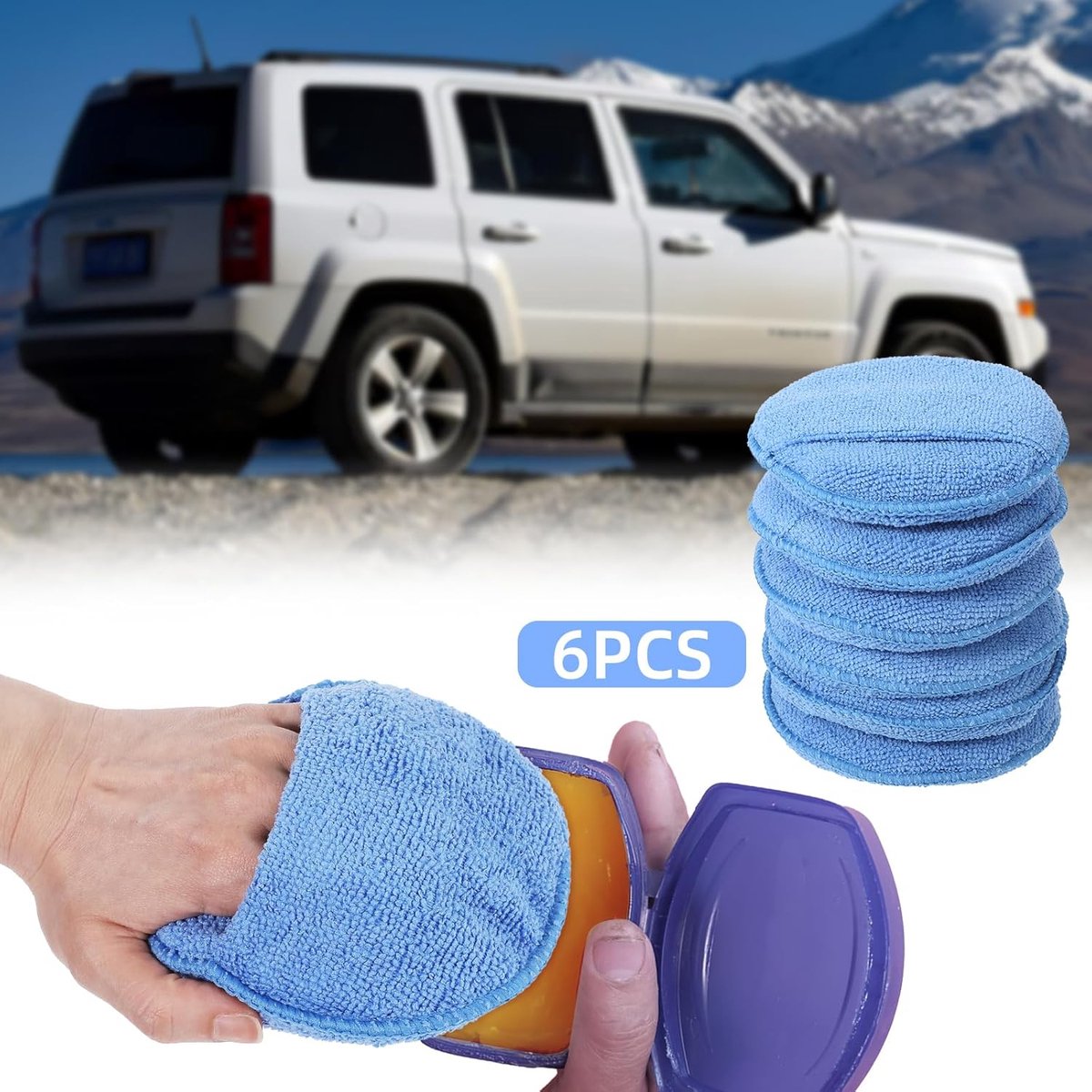 Polishing Sponge - Car Polishing Pads - Car Cleaning Sponges Polishing Pads - For Car Care - Polish Foam Applicator Pads - 6 Pieces ø 125mm - For Cars, Trucks — image 2