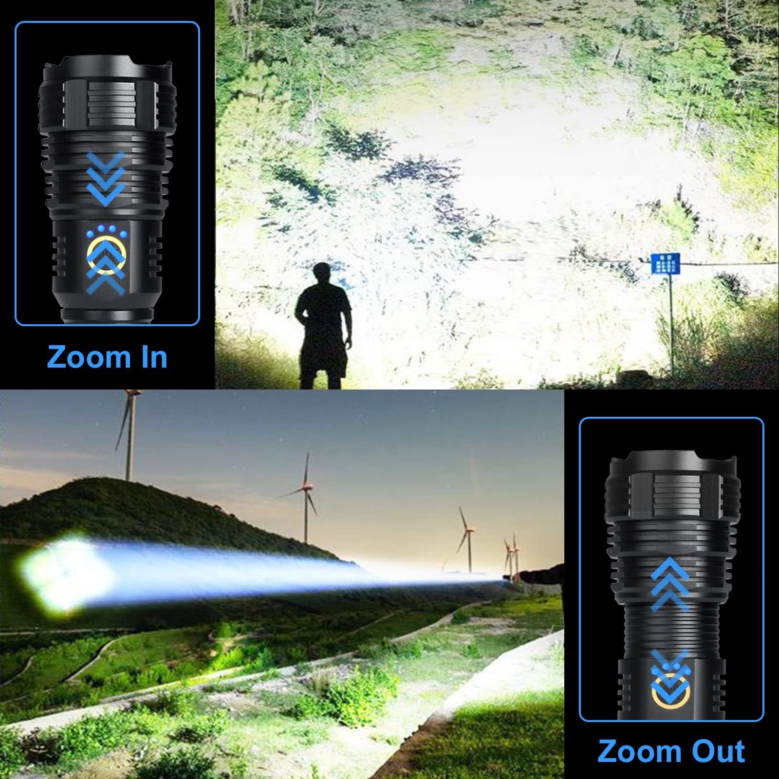 Super Bright Flashlight with 10 Modes, LED Tactical Flashlight Waterproof, Powerful for Camping, Hiking, Hunting and Emergencies — image 5