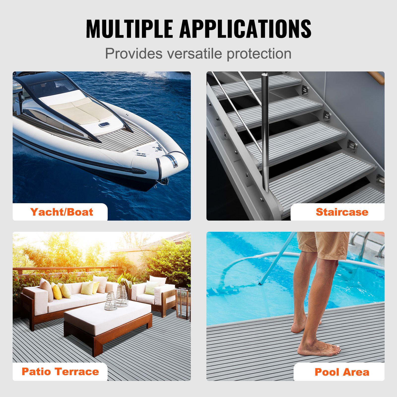 Boat Flooring, EVA Foam Boat Decking 94.5" x 45.7", Non-Slip Self-Adhesive Flooring, 29.9 sq.ft Marine Carpet for Boats, Yacht, Pontoon, Kayak Decking — image 6
