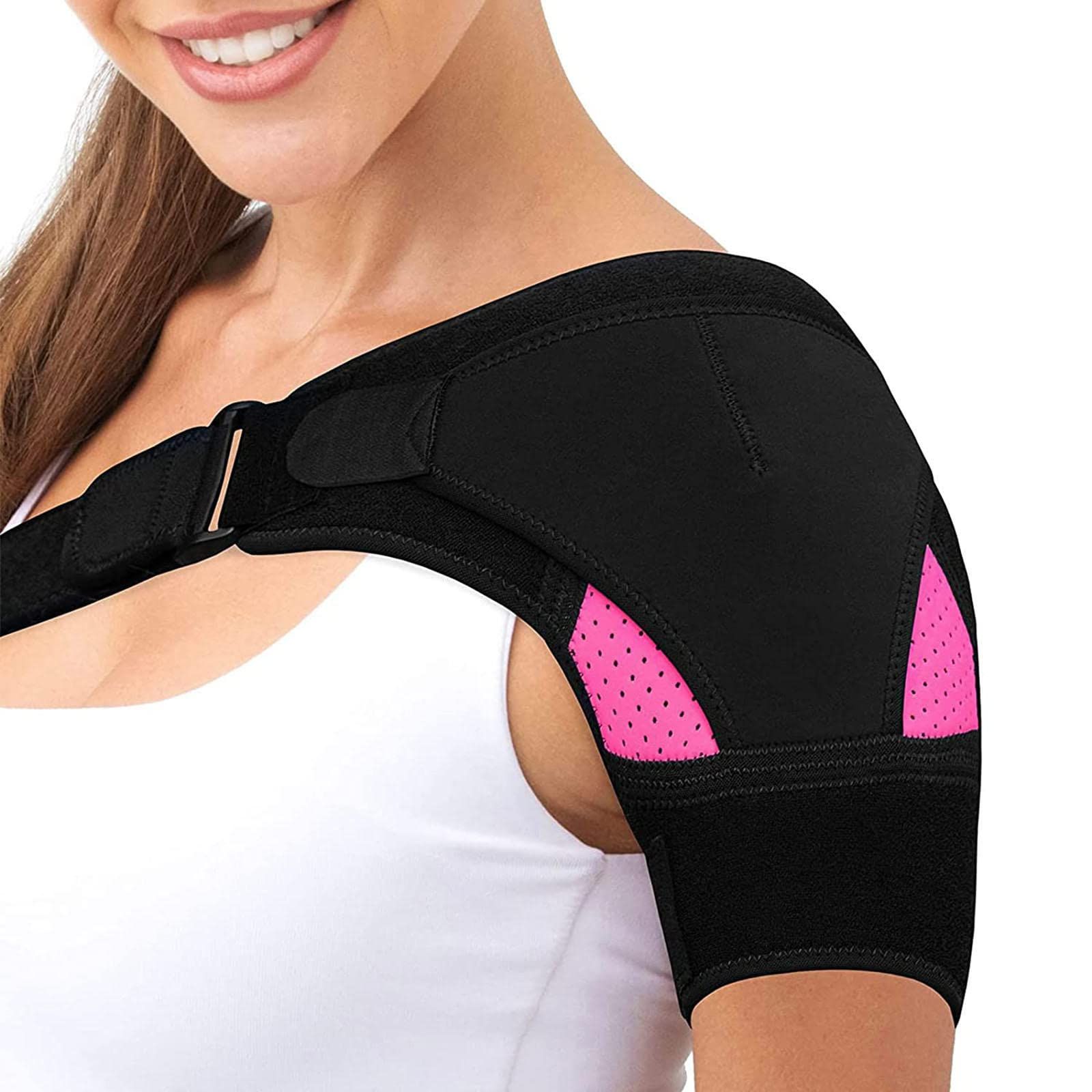 Shoulder Brace Arm Sling for Torn Rotator Cuff Support Compression and Stability Shoulder Harness Sleeve Wrap with Ice Pack Pocket
