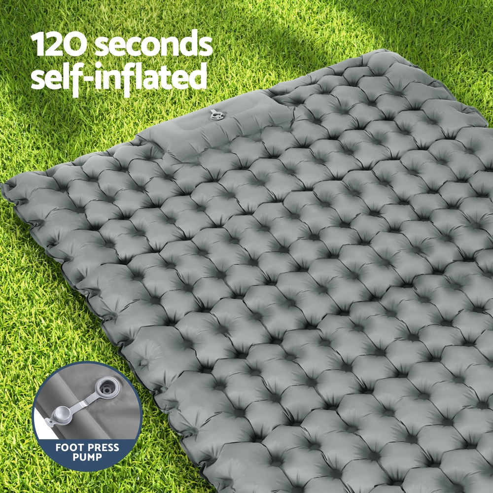 Weisshorn Self Inflating Mattress Camping Sleeping Mat Air Bed Double Pillow Bag — image 4