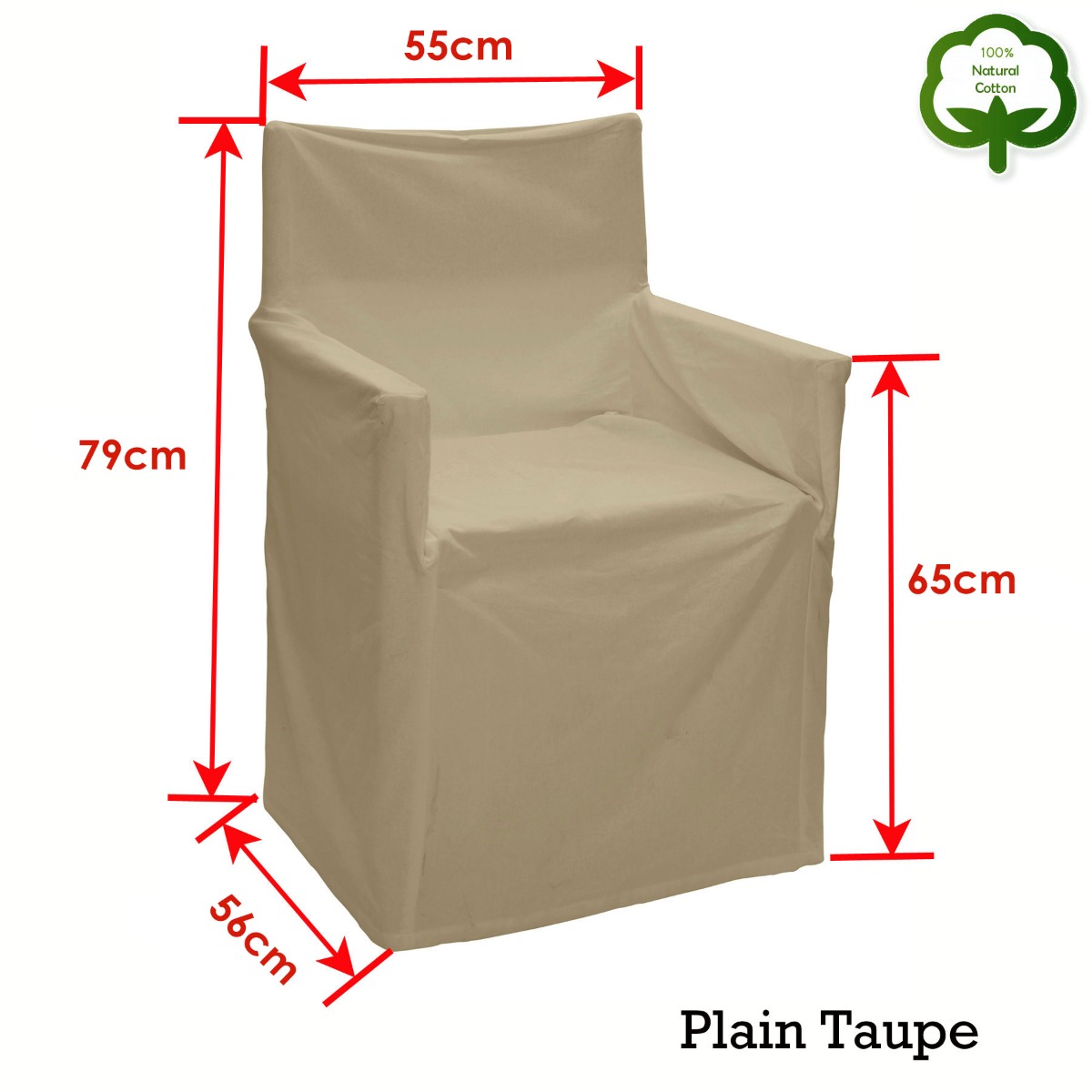 Rans Alfresco 100% Cotton Director Chair Cover - Plain Taupe โ image 2