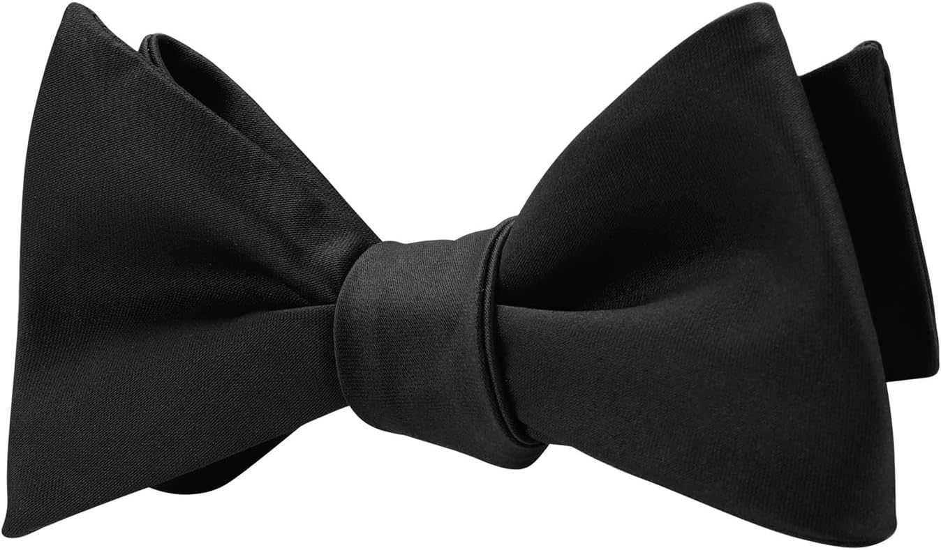 Mens Solid Bowtie Woven Self Tie Bow Ties Tuxedo & Wedding Bowties — image 2