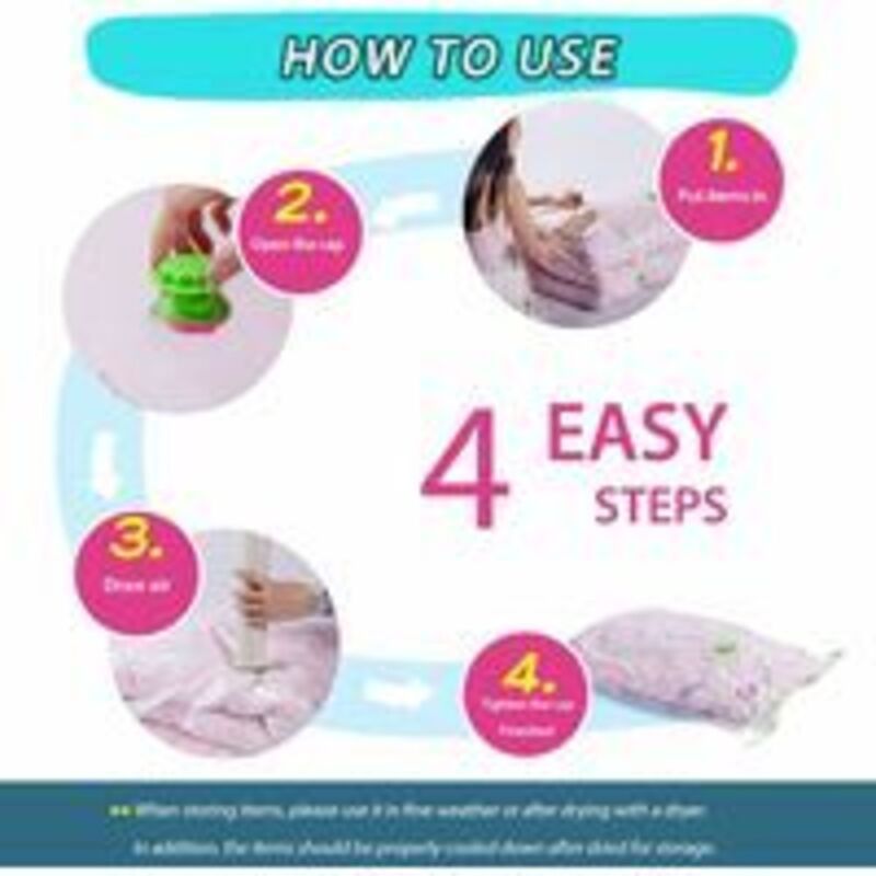 4 Pack XL Vacuum Storage Bags for Clothes Quilts and Bedding, 120 × 100cm — image 3