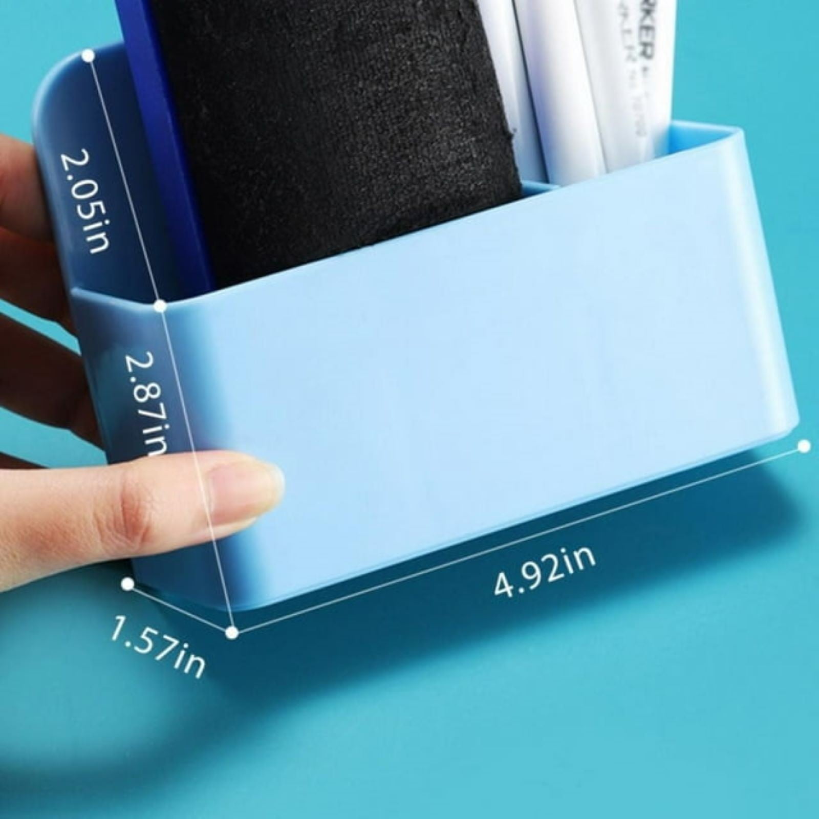 Magnetic Pen Holder, Heavy Duty 2 Slot Mesh Pencil & Marker Organizer for Desk, Extra Strong Magnets for Locker, Refrigerator, Dry Erase Board, Whiteboard — image 2