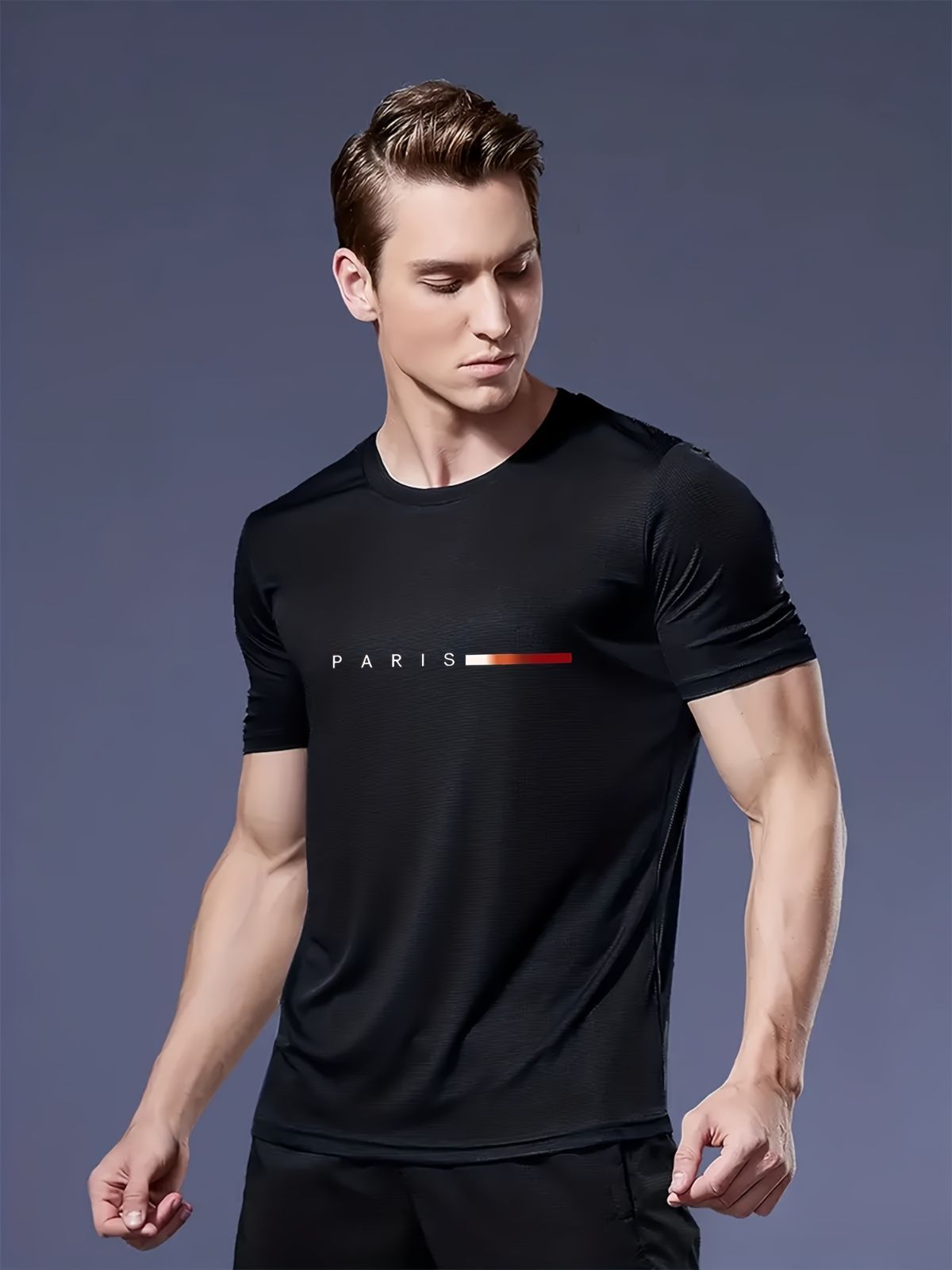 Men'S T-Shirt Lightweight T-Shirt Crew Neck T-Shirt Quick Dry T-Shirt Paris - White - Size S — image 6