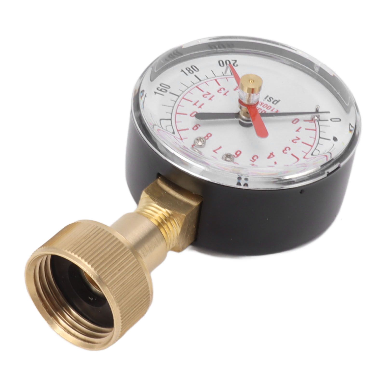 Water Pressure Gauge Aluminum Alloy Iron 0 to 200Psi Universal Water Pressure Test Gauge with 3/4 Female Hose Thread for Replacement — image 6