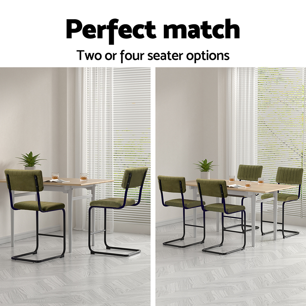 Artiss 2x Bar Stools Velvet Chairs Green — image 6
