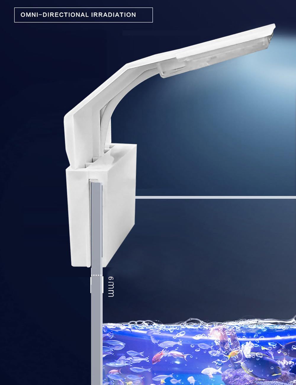 Fish Tank Light Aquarium Planted Clip Lamp, LED Aquarium Fish Aquarium LED Super Bright White South American Straw jar clamp Light — image 3