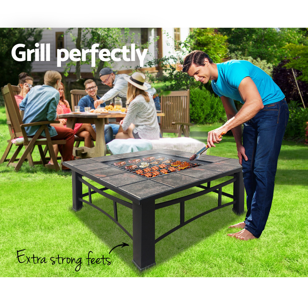 Grillz Fire Pit BBQ Grill Ice Bucket 4-In-1 Table — image 5