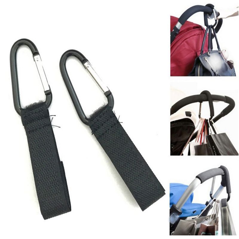 4 Pcs Universal Mummy Buggy Clip Baby Stroller Hook Pushchair Hook for Hanging Bags and Shopping - Baby Stroller Clips Hanger โ image 2