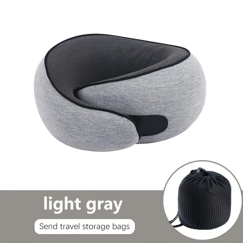 light grey Snail Airplane Neck Pillow – Travel pillow with soft supportive design, ideal for sleep, cars, trains, the office, and home use. Includes a washable