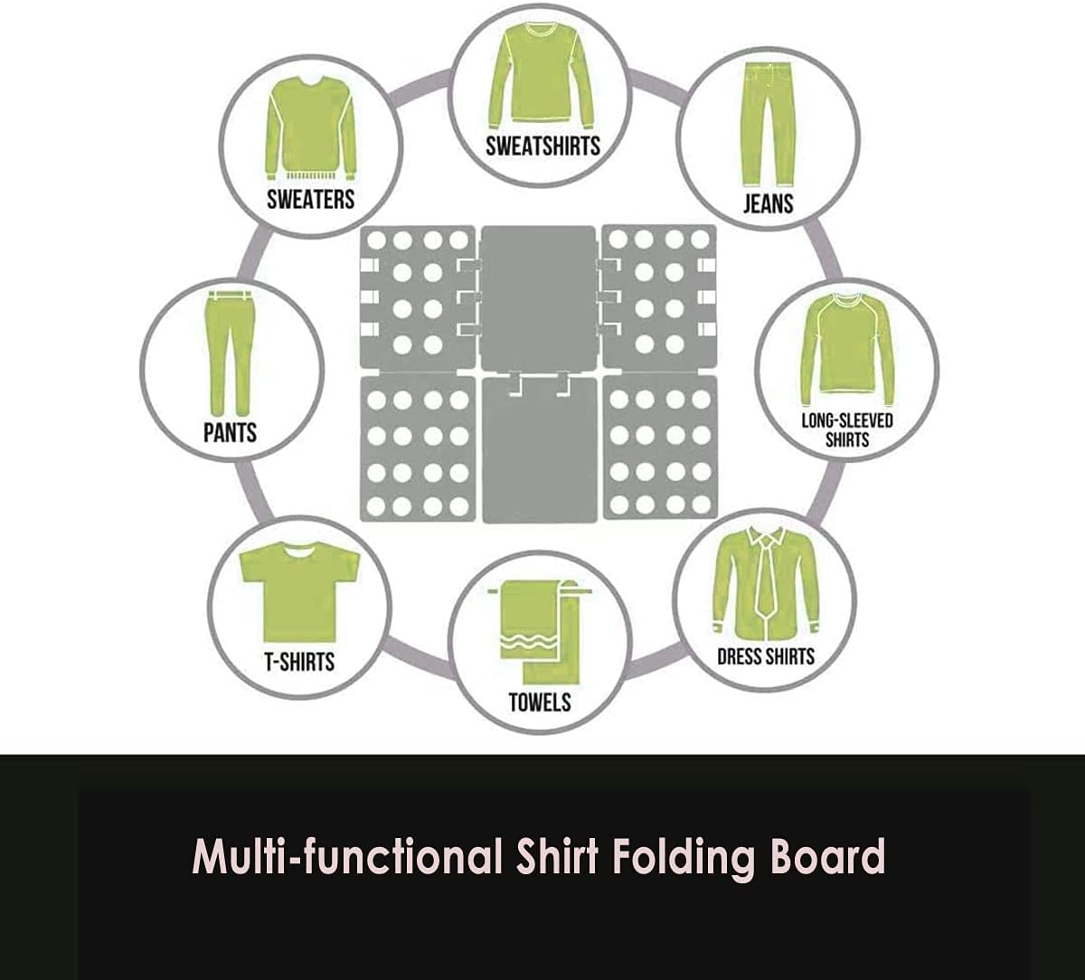 Shirt Folding Board, 27.56 × 22.44 T Shirt Folder, Easy and Fast Flip Fold Clothes Folding Board, Durable Plastic Laundry Folders Collapsible Liner for Easy — image 3