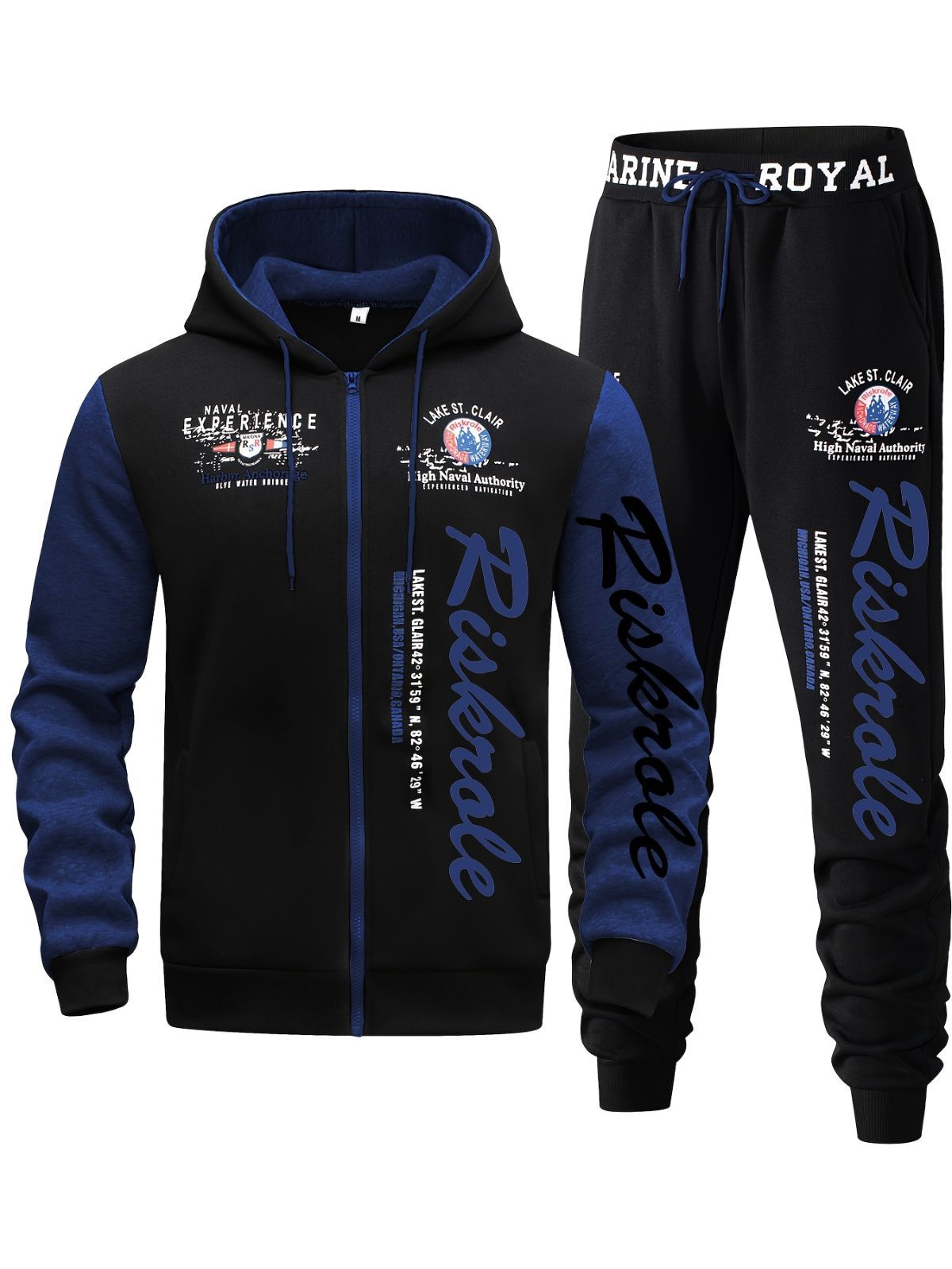 Men'S Hoodie Set Letter Print Hoodie Casual Sportswear Jogger Set Australian - White - Size 3XL(AU 3XL/EU56) โ image 4