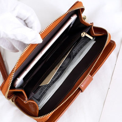 Dark Blue Women's Long Buckle Closure Wallet - PU Lether Large Capacity Multi-Slot Card Holder & Purse Combo wIth Wristband โ image 3